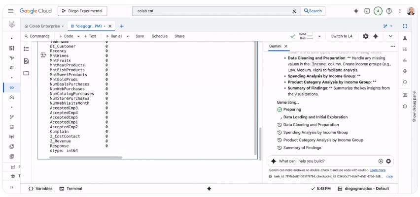 Code generation using the chat interface